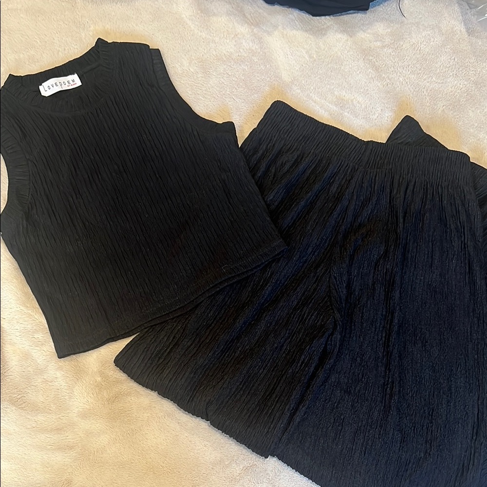 Lovers + Friends Black Textured Set